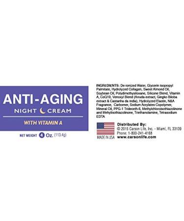 CARSON LIFE Day & Night Kit - Collagen Beauty Cream with Vitamin E - Anti Aging Night Cream - 4 oz - Rejuvenate Skin, Prevent Wrinkles - Made in USA - Buy Online on SooperMarket.com