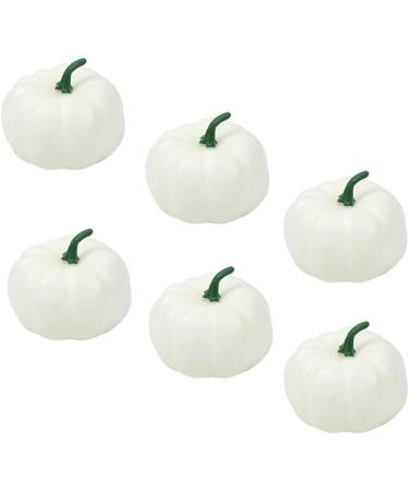 IMIKEYA 6pcs Halloween Pumpkin Crafts Halloween Foam Pumpkins White Pumpkins Orange Decor Simulation Artificial Pumpkin Painted Pumpkins Fake Pumpkins Diy Shape Mini Decorations - Buy Online on SooperMarket.com