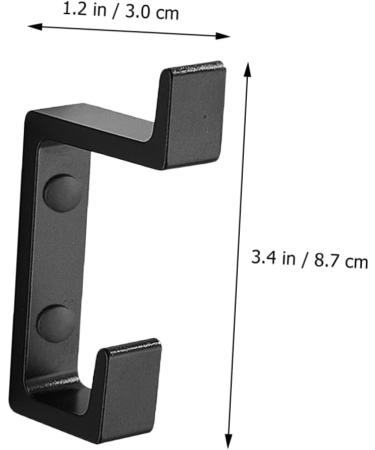 OSALADI 2pcs Up and Down Double Hook 2 Metal Clothes Home Storage Hook Towel Rack Double Fork 8.7x3cm Black - Buy Online on SooperMarket.com