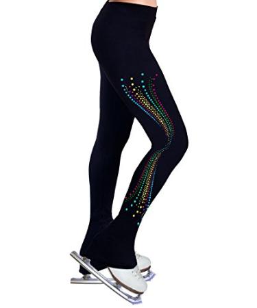 NY2 SPORTSWEAR Figure Skating Practice Pants with Spangles S113 - Adult Sizes X-Small
