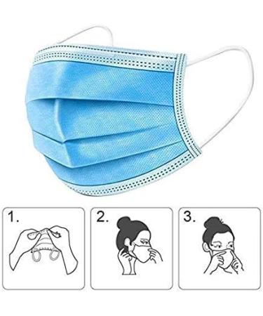Symtex 100 Pack Disposable 3-Layer Surgical Masks - Medically Approved Mouth & Nose Protection for International Shipping - Buy Online on SooperMarket.com