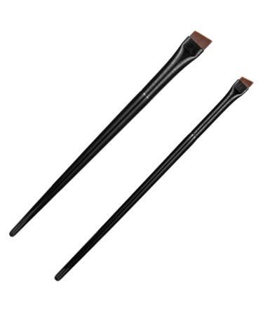 Baluue 3 Sets Eyeliner Brush Makeup Brush Ear Multi Function Eyebrow Brush Black Wood