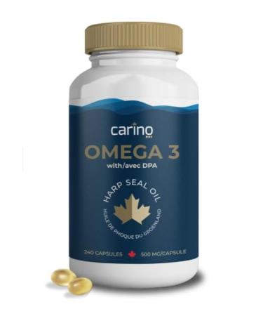 Carino Omega 3 Harp Seal Oil Capsules - DHA EPA & DPA - Superior Source of Omega-3 - Highly Digestible & Bioavailable - Better Results & No Fishy Burps - Pure & Natural - Sustainably Sourced - Product of Canada