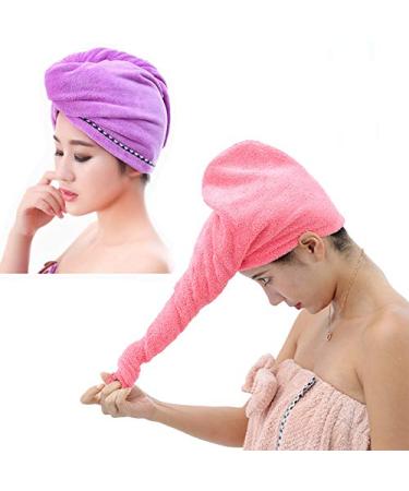 Premium Microfiber Hair Drying Towels - 4 Pack Quick Dry Turbans for Long Hair | Fast Absorbent Shower Wraps - Buy Online on SooperMarket.com