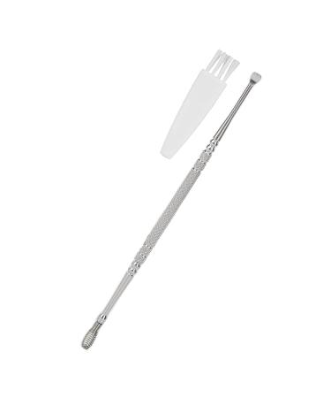 Stainless Steel Double Head Ear Spoon - Ergonomic Design for Itch Relief - Spiral Spring Ear Pick (Silver) - Buy Online on SooperMarket.com