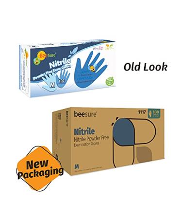 BeeSure BE1118 Nitrile Powder Free Exam Gloves Large (Pack of 100) - 100 Count - Buy Online on SooperMarket.com