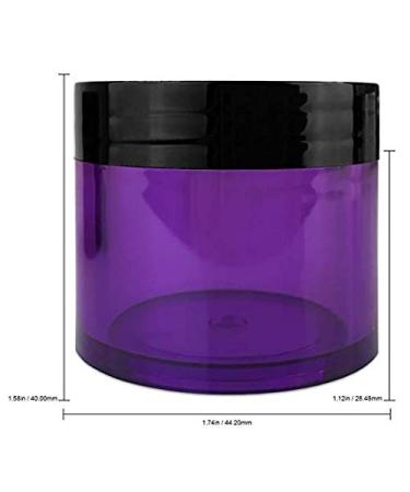Buy Beauticom 6 Pieces Acrylic Round Clear Jars - Perfect for Creams Lotions Makeup Cosmetics & More - Purple Base with Black Lids - International Shipping Available - Buy Online on SooperMarket.com