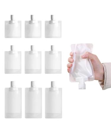 9 Pcs Portable Travel Fluid Bags Transparent Travel Fluid Dispensing Packing Bag Clamshell Travel Fluid Pouches for Toiletries Lotion Shampoo Hand Soap (30ml/50ml /100ml)