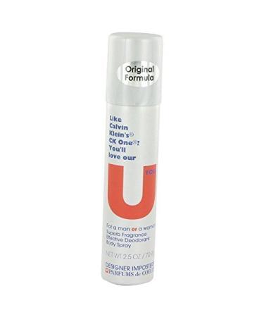 Designer Imposters U You By PARFUMS DE COEUR 2.5 oz Deodorant Body Spray (Unisex) FOR WOMEN by Parfums de Coeur