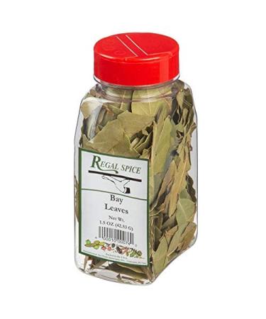 Regal Whole Bay Leaves Spice - Dried Bay Leaf Herb to Add Strong And Tangy Flavor to Your Dishes ( Laurel and Bay Leaves 1.5 oz Small Container for Cooking and Seasoning Needs)