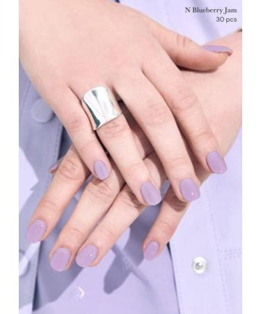 ohora Semi Cured Gel Nail Strips (N Blueberry Jam) - Salon-Quality, Long Lasting & Easy to Apply - Purple - Buy Online on SooperMarket.com