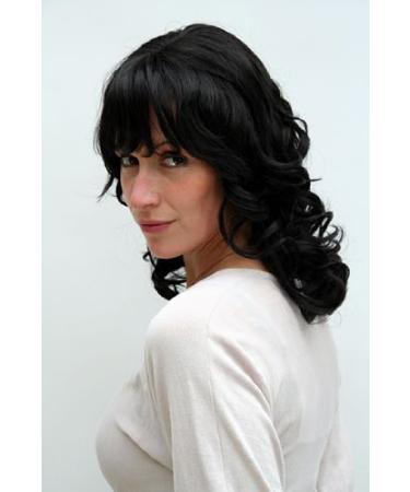 Buy WIG ME UP 6370-1B Black Shoulder Length Curly Wig with Bangs - 40 cm | International Shipping Available - Buy Online on SooperMarket.com