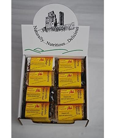 Dorset Flapjacks Vegetarian 100% British Oats | Assorted Flavours Box - Apple&Apricot, Cherry Bakewell, Caramel Chocolate, Fruit&Nut, Raspberry, Vanilla Fudge | 24 Bars (Pack of 1) - Buy Online on SooperMarket.com