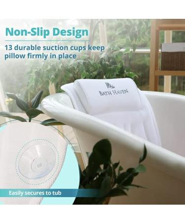 Luxury Bath Haven Full Body Bath Pillow with Headrest - Spa Accessories for Neck and Back - Powerful Suction Cups - Ideal for Shower, Tub, Jacuzzi - Buy Online on SooperMarket.com