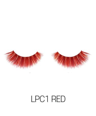 Laflare 3D Prism Color Lash - Silk Clear Band Faux Mink Eyelashes | Fluffy Volume 3 Pack Bundle Special (RED - Buy Online on SooperMarket.com