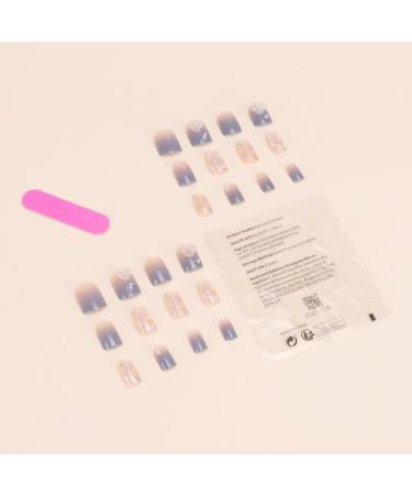 Wearing short and medium-sized nail enhancement with white milk blue butterfly nail patches detachable fake nail patches 1 count (Pack of 1) - Buy Online on SooperMarket.com