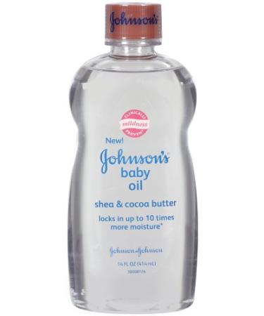 Johnson's Baby Oil, Shea & Cocoa Butter, 14 Ounce (Pack of 2)