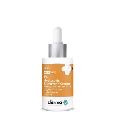 1% Hyaluronic Acid Sunscreen Serum with SPF 50 & PA+++ | Gives Broad Spectrum Protection & Helps Skin Glow | Lightweight & Non-Greasy Formula | 1.01 Fl Oz/30ml