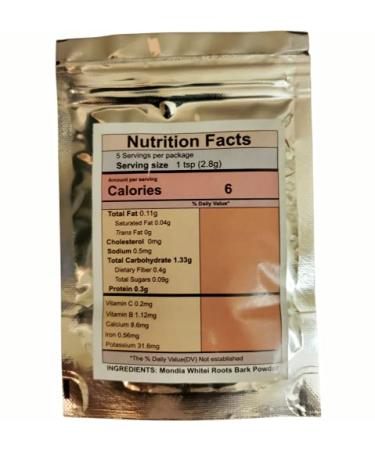 14g Mondia Whitei White Ginger Root Bark Powder - Pure Organic Sun Dried Natural Supplement - Buy Online on SooperMarket.com