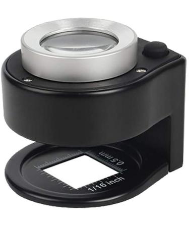 Magnifying Glasses LED Pocket Magnifying Glass 30X Sewing Magnifier Jewelers Loupe with Scale for Textiles Jewelry Antiques Stamps Observation Inspection