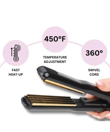 Aria Beauty Titanium Texturing Crimper - 90s Inspired Hair Crimper Iron for Volume & Shine | Adjustable Heat up to 450 F - Shop Now - Buy Online on SooperMarket.com