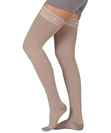 Juzo 2061 Silver Soft Closed Toe Thigh Highs w/Silicone Band - 20-30 mmHg Short Beige II Short 2061AGFFSBSH-II