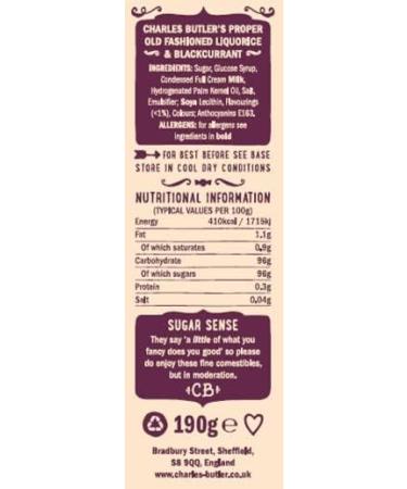Charles Butler Liquorice & Blackcurrant 190g - Buy Online on SooperMarket.com