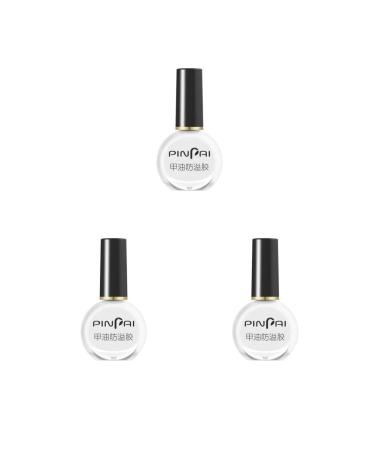 3 set of Peel Off Protective Nail Polish Manicure Liquid Tape Spill-proof Gel Tearable Nail Care Tool 10ml White 3 set of (white 10m)
