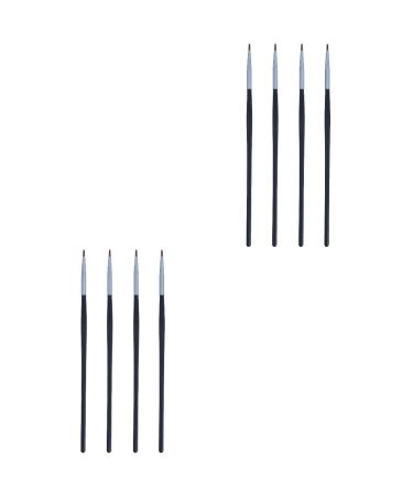 KALLORY 8 Pcs Fine Eyeliner Brush Make up for Face Eyeliner Beauty Brush Eye Brush Lipstick 18X0.4X0.4CMx2pcs Blackx2pcs