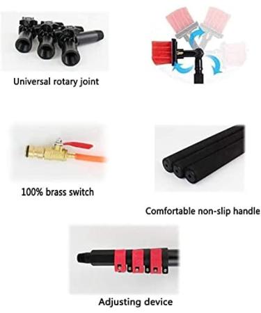 Window Cleaning Pole Window Cleaner Kit Washing Set Equipment Telesextension Pole Cleaning Kit for Window Cleaning Photovoltaic Panel Cleaning Trucks/24Ft/7.2M 35cm Brush Head 4M/13FT - Buy Online on SooperMarket.com