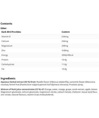 Saludynam Liquid Calcium Magnesium Zinc & Vitamin D Supplement 250ml | Salus Floradix - Buy Online on SooperMarket.com