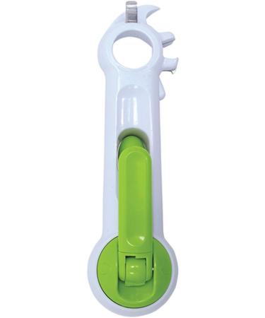 Aidapt Plastic Multi-Use Tin Opener - Easy Grip Kitchen Tool for Limited Dexterity. Open Tins, Jars, and Bottles with Ease - White/Green - Buy Online on SooperMarket.com