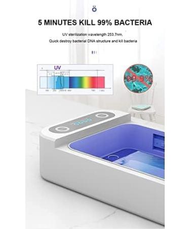 UV Phone Sanitizer and Charger Box | Quick 5 min Sanitizer | Can be Used While on The go | USB Compatible Charging | iOS Android Smartphones Watch Tools Keys - Buy Online on SooperMarket.com