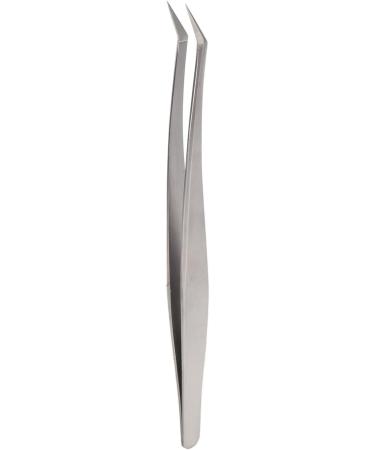 Eyelash Extension Tweezers - Silver Stainless Steel Slanted Manicure Tweezers for Precision Application - Buy Online on SooperMarket.com