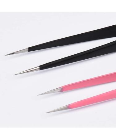 Nail Tweezers Double Sided Nail Art Sticker Silicone Press Rhinestone Picker Nippers Pink Brushes - Buy Online on SooperMarket.com