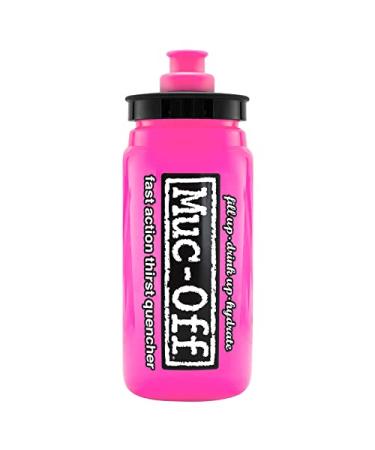 Muc-Off Elite Fly Pink Water Bottle, 550 Millilitres - Lightweight, BPA-Free Sports Bottle With Ergonomic Cap For Easy Liquid Flow - 100% Recyclable 550ml Pink