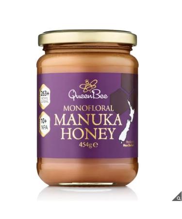 Queen Bee Manuka Honey - 263+ MGO - 100% Certified Manuka Honey - Monofloral - Product of New Zealand - 454g