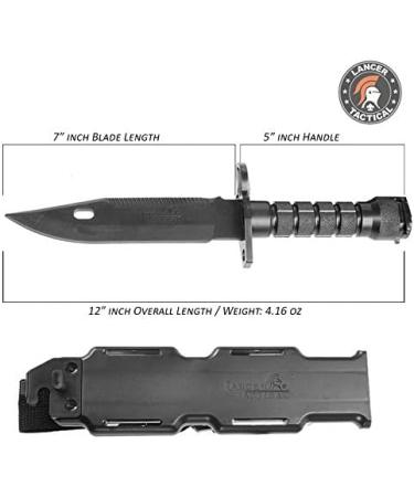 Lancer Tactical M9 Santoprene Rubber Blade Bayonet Disarm Trainer Knife with Sheath (Black) - Buy Online on SooperMarket.com