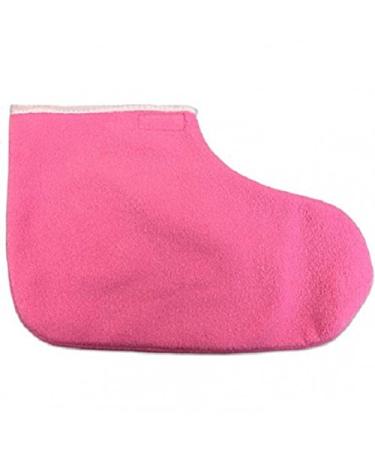 Professional Paraffin Wax Therapy Terry Cloth Booties for Feet Spa Pedicure Pink