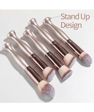 BS-MALL 16 Pcs Makeup Brushes Set with Stand | Synthetic Foundation, Powder, Concealers, Eye shadows, Blush | Champagne Gold Cosmetic Brushes with 3 Makeup Sponges - Buy Online on SooperMarket.com