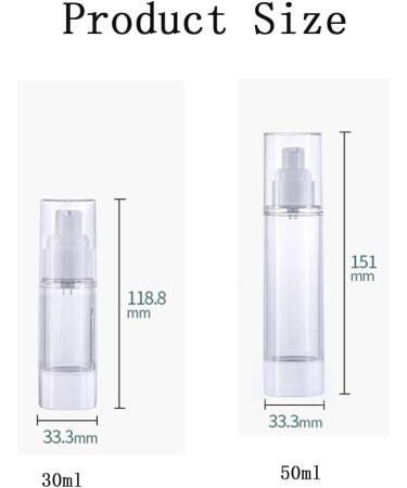 Lepore 4 Pcs 30ml 50ml Plastic Airless Pump Bottle Empty Travel Pump Bottles Container Dispenser for Lotion Foundation Cosmetic Shampoo Make-up Liquids Sample - Buy Online on SooperMarket.com