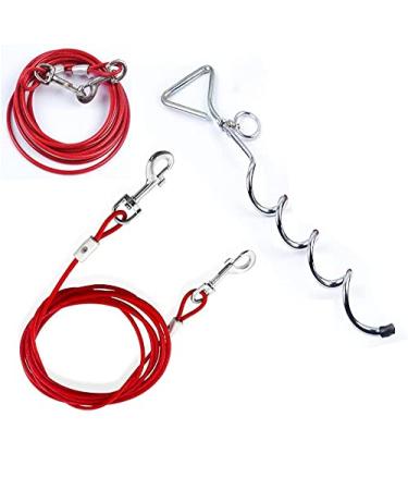 Vision4ever 4M Dog Tie Out Cable Ground Stake 13ft Outdoor Pet Garden Heavy Duty Spiral Lead