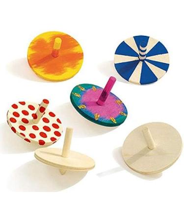 Liuer 24pcs Wooden Roundabout Toy Set - Perfect Children's Birthday Guest Gifts - Eco-Friendly Wooden Circle in Assorted Paint Colors - Buy Online on SooperMarket.com