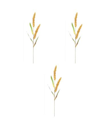 ABOOFAN 3pcs Simulated Ears of Corn Fake Wheat Stalks Wheat Dried Flowers Home Plant Decor Artificial Wheat Bundle Fall Decor Artificial Plants Wheat Decoration Household Pu Ornaments