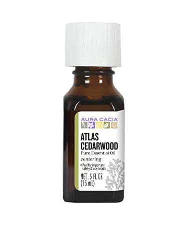 Aura Cacia Atlas Cedarwood Essential Oil | GC/MS Tested for Purity | 15ml (0.5 fl. oz.)
