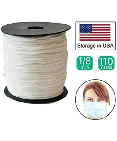 110 Yard 1/8 Inch Elastic Strap Earloop Cord Round Ear Tie Rope for Crafts - White 3mm - Buy Online on SooperMarket.com