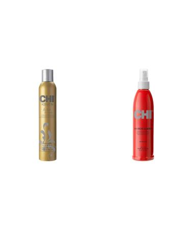 CHI Keratin Flex Finish Hair Spray 10 oz & 44 Iron Guard Thermal Protection Spray Clear 8 Fl Oz
