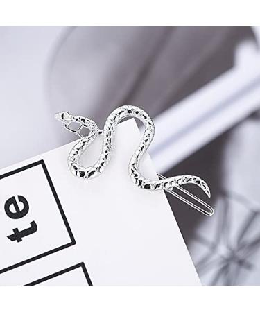 Silver Snake Hair Clips Set - Vintage Decorative Metal Barrettes for Women and Girls - 2pcs Punk Hair Pins for Thick and Thin Hair - Buy Online on SooperMarket.com
