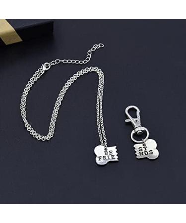 Dog Bone Necklace & Keychain Set | Best Friend Christmas Gifts | Pet Owner Jewelry | Friendship Gift Set - Buy Online on SooperMarket.com