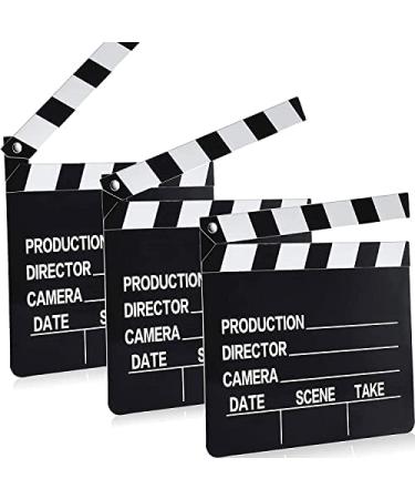 10 Pieces Movie Film Clap Board, 7 x 8 Inch Cardboard Movie Clapboard Movie Directors Clapper Writable Cut Action Scene Board for Movies Films Photo Props(White)